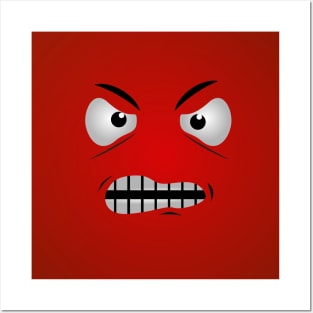 Cute Cartoon Face Emoji Angry Expression Posters and Art